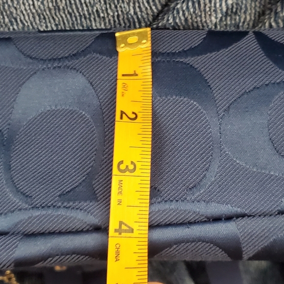 Coach Kyra Daisy Signature Purse Navy Blue, “C” pattern bag - Picture 12 of 16